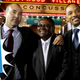 L-R: Peter Landesman, Bennet Omalu, Will Smith. Photo: Eric Charbonneau/AP Images. Book jacket: Harper.
